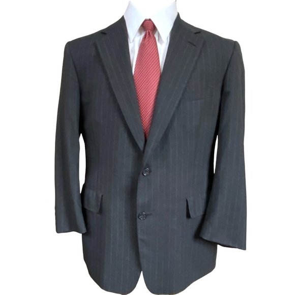 Brooks Brothers Other - Brooks Brothers Mens Blazer 43R Black Pinstriped Sport Coat 2 Button Jacket